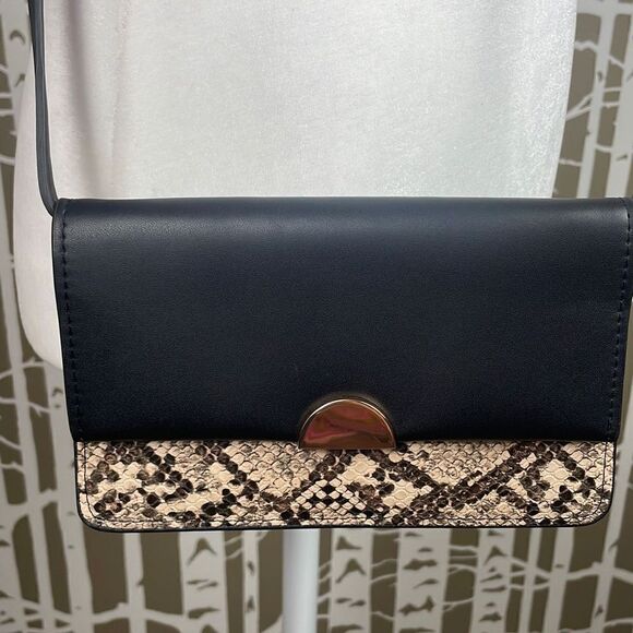 a new day Black Faux Leather & Faux Snake Crossbody Wallet Bag - Picture 3 of 12